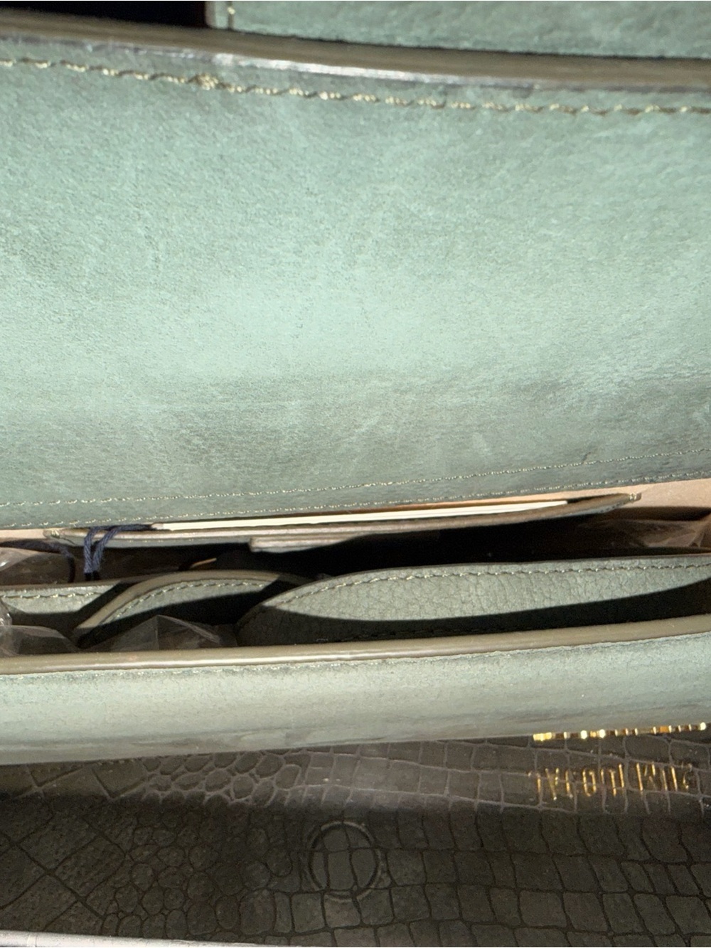 Jacquemus Olive Green Suede Top Handle Toiletry Bag - Picture 2 of 4